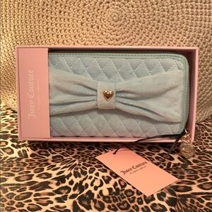 Juicy Couture Blue Quilted Wallet with Bow